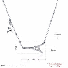 Lovely Sparkling Cubic Zirconia Eiffel Tower Necklace 100% Real 925 Sterlin