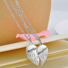 12 Sets New and fashion 2 Pcs/Set Silver Mom Mother & Daughter Love Heart P
