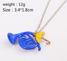 How I Met Your Mother Umbrella Yellow Blue French Horn Pendant Necklace For