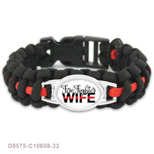 (10 PCS/lot)THIN RED LINE FIRE Sister Paracord Survival Friendship Bracelet