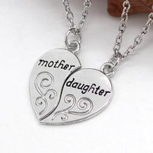 Hand Stamped Mother Daughter Charm Choker Necklace 2pc/set Carved Broken He