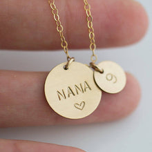Personalised Gold Double Disc Charms With Names Custom Engraved Necklaces P