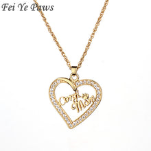 Drop Shipping Corgi Mom Crystal Zircon Heart Pendant Maxi Necklace Boho Dog