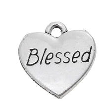 Skyrim Proud Mom & Blessed & Amazing Woman Heart Charm Fashion Diy Jewelry