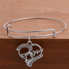 Fashion Family Mom Dad Heart Crystal Charm Bracelet For Women Men Bangle Je