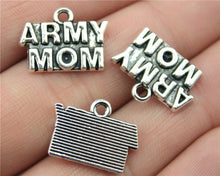 20pcs 19*14mm Army Mom Charms, Handmade Jewelry Accessories, DIY Jewelry Pe