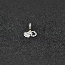 SOAZOK 100% 925 Sterling Silver Crystal Heart Shape Letter Mom Charm Beads