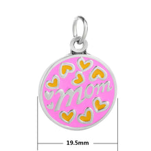 Grace Moments 5pcs/lot DIY Charm Enamel MOM & Hearts Charm 19.5mm Round All