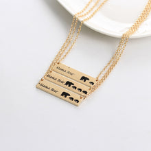 New Trendy Gold/Silver Charm Alloy Female Jewelry Necklace Mama Bear and Ki