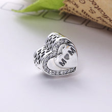 Slovecabin Valentine's Day Gift Real 100% 925 Sterling Silver Mom Heart Bea