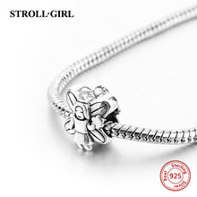 100% Sterling 925 Silver Lovely Schoolgirl Angel Charm Beads Fit Original P