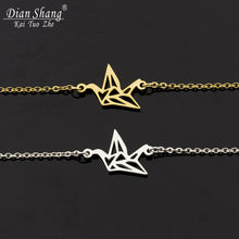 Minimal Paper Crane Bracelets Women Boho Jewelry Feminina Stainless Steel C