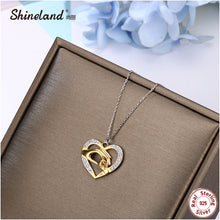 Shineland Mom Loves Baby Hand in Hand 925 Sterling Silver Fashion AAA Zirco