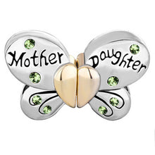 slide charm Free shipping Day Mom and daughter shallow green rhinestone but