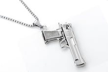 Yacq Stainless steel 316L necklace pendant W chain gun charm jewelry gifts