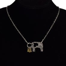Elephant and Her Little Peanuts Necklace Animal Pendant Silver Color Neckla