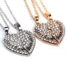 Shinny Mother Daughter Necklace Set Two Halves Heart 2PC Silver Gold Color