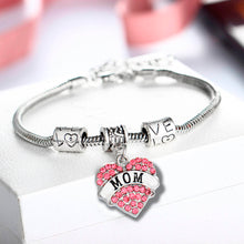 Women Fashion Jewelry Crystal Rhinestone Love Heart Sister/Mom/Daught Brace