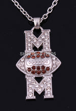 Mother's Day Gift  10pcs zinc alloy American football Mom Pave clear Crysta