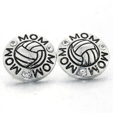6PCS/Lot mix Soccer Basketball Baseball Mom 18mm Snap Button For DIY Charms