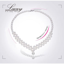 Freshwater bridal natural multilayer Choker double pearl necklace women,whi