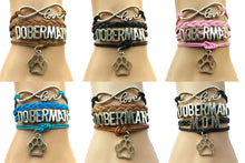 Drop Shipping Doberman Mom Dog Paw Print Charm Puppy Bracelet  Custom Pet L