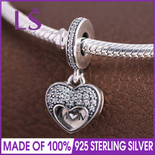 LS High Quality 925 Silver I Love My Mom Dangle Charm Fit Original Bracelet