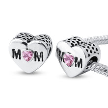 MOM Charms Fit Pandora Bracelet Unique Diy Love Heart Shape Beads Within Pu
