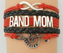 Drop Shipping Infinity Love Band Mom Bracelet  Black with Red Velvet Custom