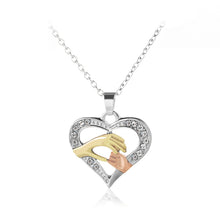 Mothers Day Gift Mother Baby Hand Holding Love Hollow Heart Pendant Necklac