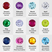 Birthstone I love Mom Necklace Pendant For Mom Grandma Stainless Steel Pers