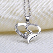Moms Jewelry Chain Link Gift Mother Baby Heart Pendant Mom Daughter Child F
