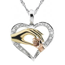 1Pcs Mom Hold Kids Children Mother's Day Hand Love Heart Pendant Charm Chai