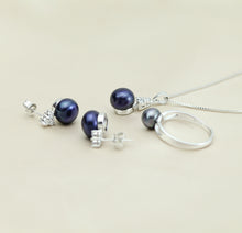Wedding freshwater pearl jewelry sets women,natural pearl jewelry 925 sterl