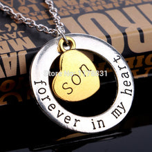 XIAOJINGLING  Round Circle Forever In My Heart Pendant Necklace Gold Heart