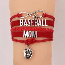 Infinity Love Baseball Mom Bracelet & Bangle Baseball Glove Charm Leather H