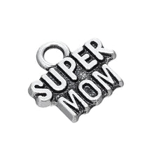 my shape 30pcs word super mom gift charm for mother-in Charms from Jewelry