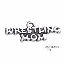 Skyrim Sports rhodium plated Wrestling disc charm antique silver plated wre