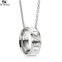 Creative Simple Fashion Letter Carved Dad Mom Pendant Necklace Couple Holes