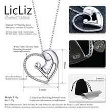 LicLiz Mom Necklace Silver Heart Necklace Pendant Choker Anniversary Mother