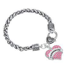 Skyrim Fashion zinc alloy crystals Cheer mom heart Crystal Jewelry bracelet