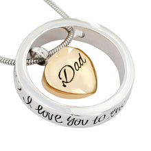 Unisex Heart Inside Mom and Dad pendant  I Love You To The Moon And Back me
