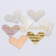 Stainless steel Enamel 7 Color MAMA MoM Mother Mum Letter heart plate for 3