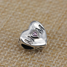 Mother Heart Beads Fit Pandora Charms Original Bracelets 925 Sterling Silve