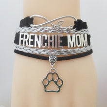 drop shipping Infinity Love FRENCHIE MOM charm leather bracelet wrap bracel