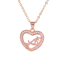bijoux femme Statement choker necklace micro pave CZ Hollow Heart with Mom