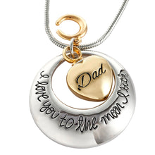 Unisex Mom and Dad pendant  I Love You To The Moon And Back memorial cremat