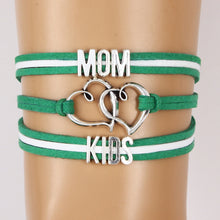 Drop Shipping Infinity Mom Love Kids Bracelets Handmade Velvet Wrap Rope Br