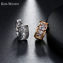 KISS MANDY Silver Color Hollow With Austrian Cubic Zircon Women Earrings Mo