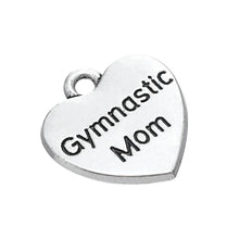 Skyrim 10Pcs Heart Shape With Word Gymnastic Mom Charm Pendant Jewelry For